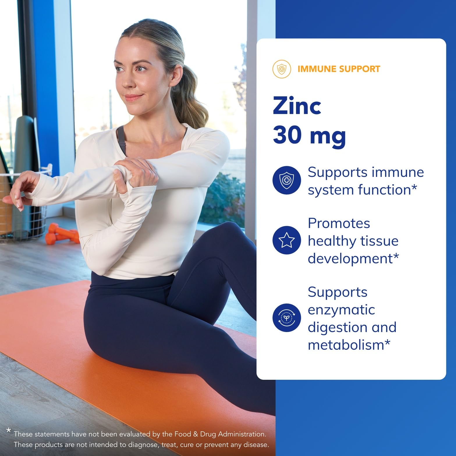 Étiquette Pure Encapsulations Zinc 30 mg, informations essentielles clairement visibles.