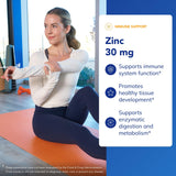 Étiquette Pure Encapsulations Zinc 30 mg, informations essentielles clairement visibles.
