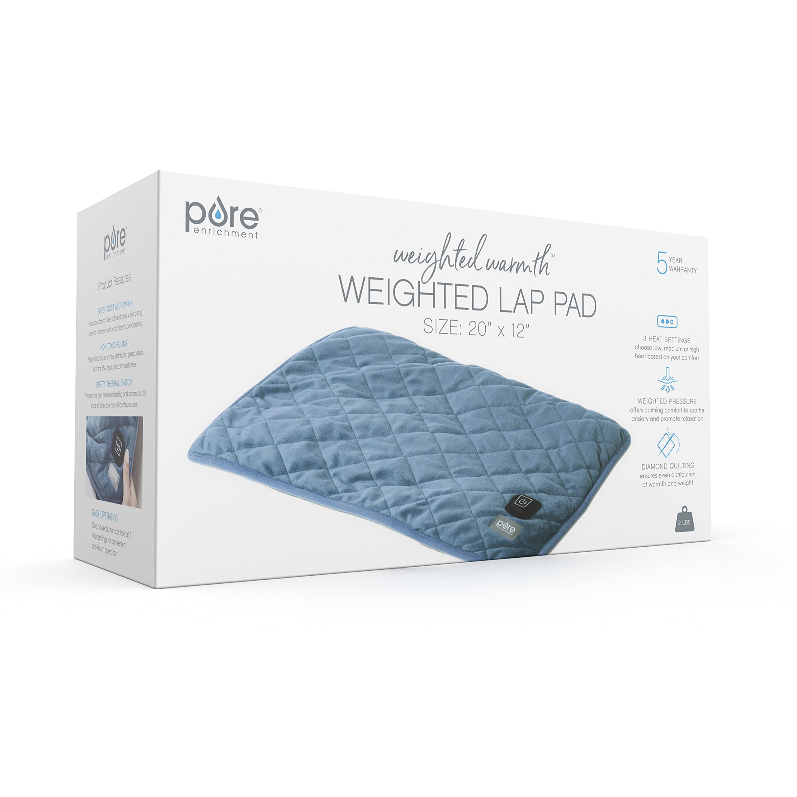 Pure Enrichment WeightedWarmth avec garantie constructeur de 5 ans.