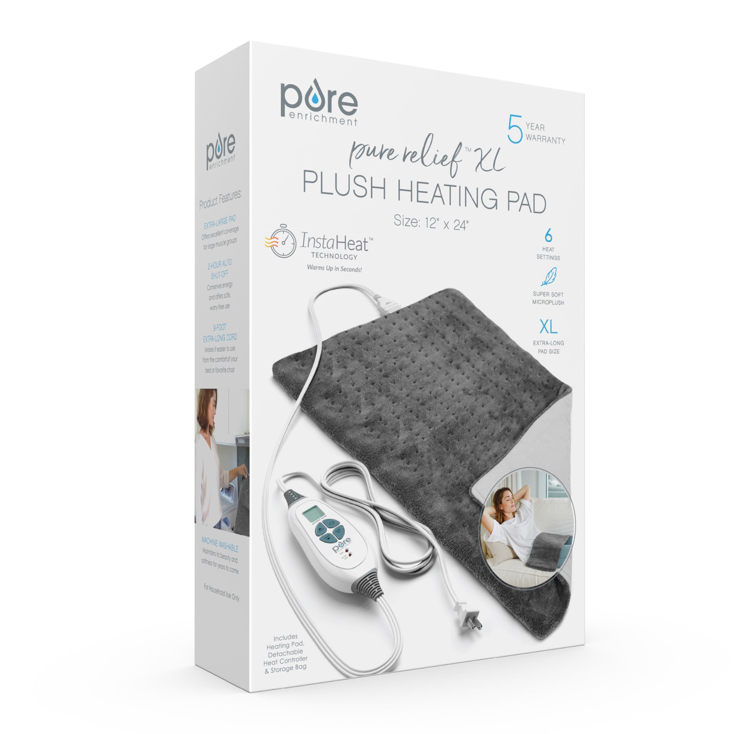 Pure Enrichment PureRelief XL: sac de rangement et garantie de 5 ans inclus