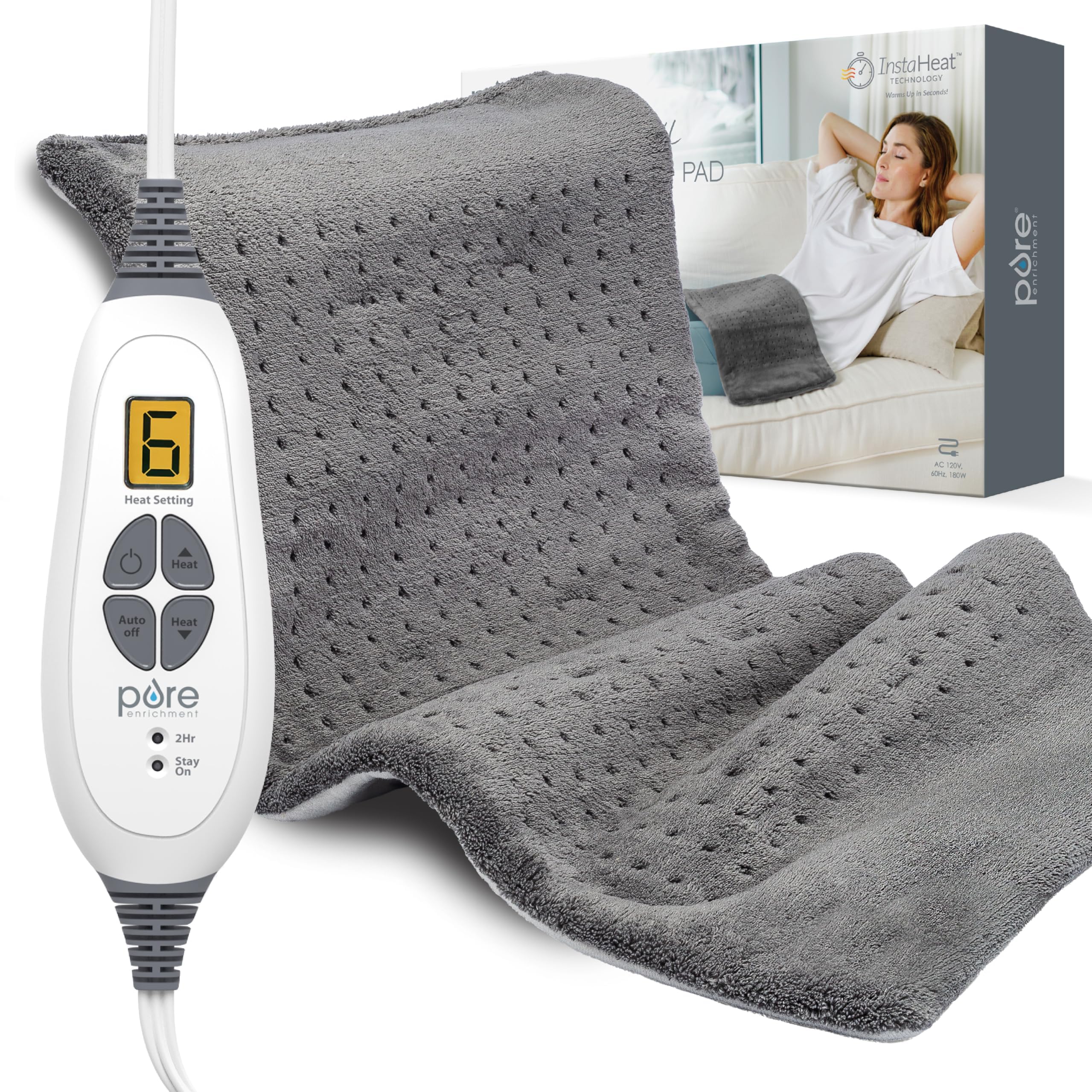 Pure Enrichment PureRelief XL: vue generale du tapis chauffant pour dos et corps