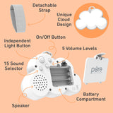 Pure Enrichment PureBaby Cloud s'attache facilement avec une sangle détachable.