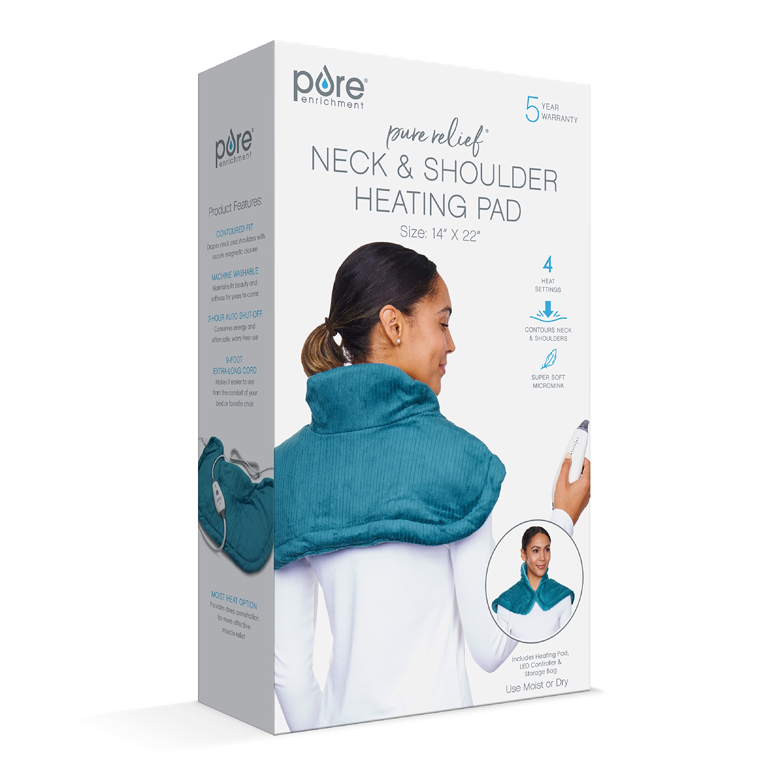 Pure Enrichment PureRelief étui de rangement et garantie de 5 ans.