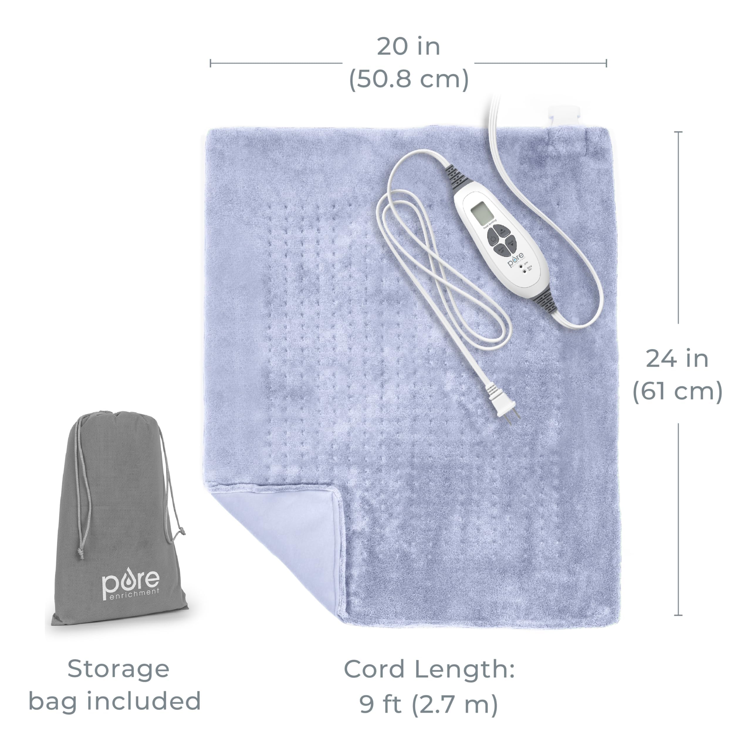Accessoires et étui de rangement inclus avec le PureRelief Ultra-Wide