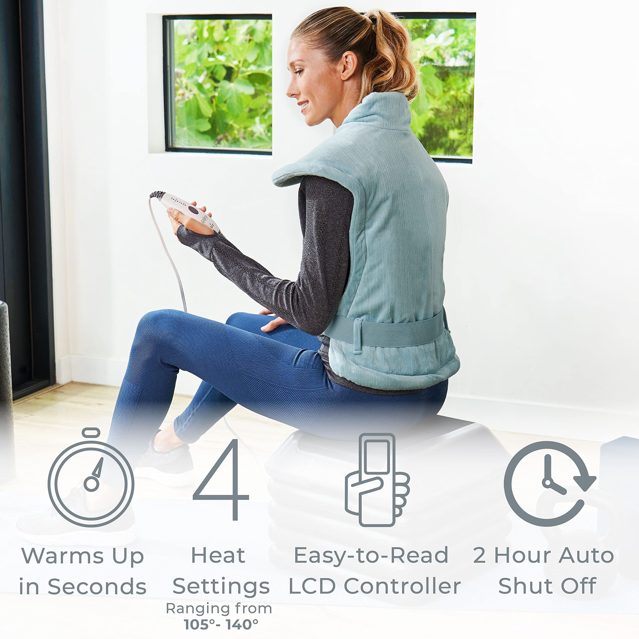 Ceinture élastique et boucles intégrées pour un maintien sûr avec PureRelief XL.