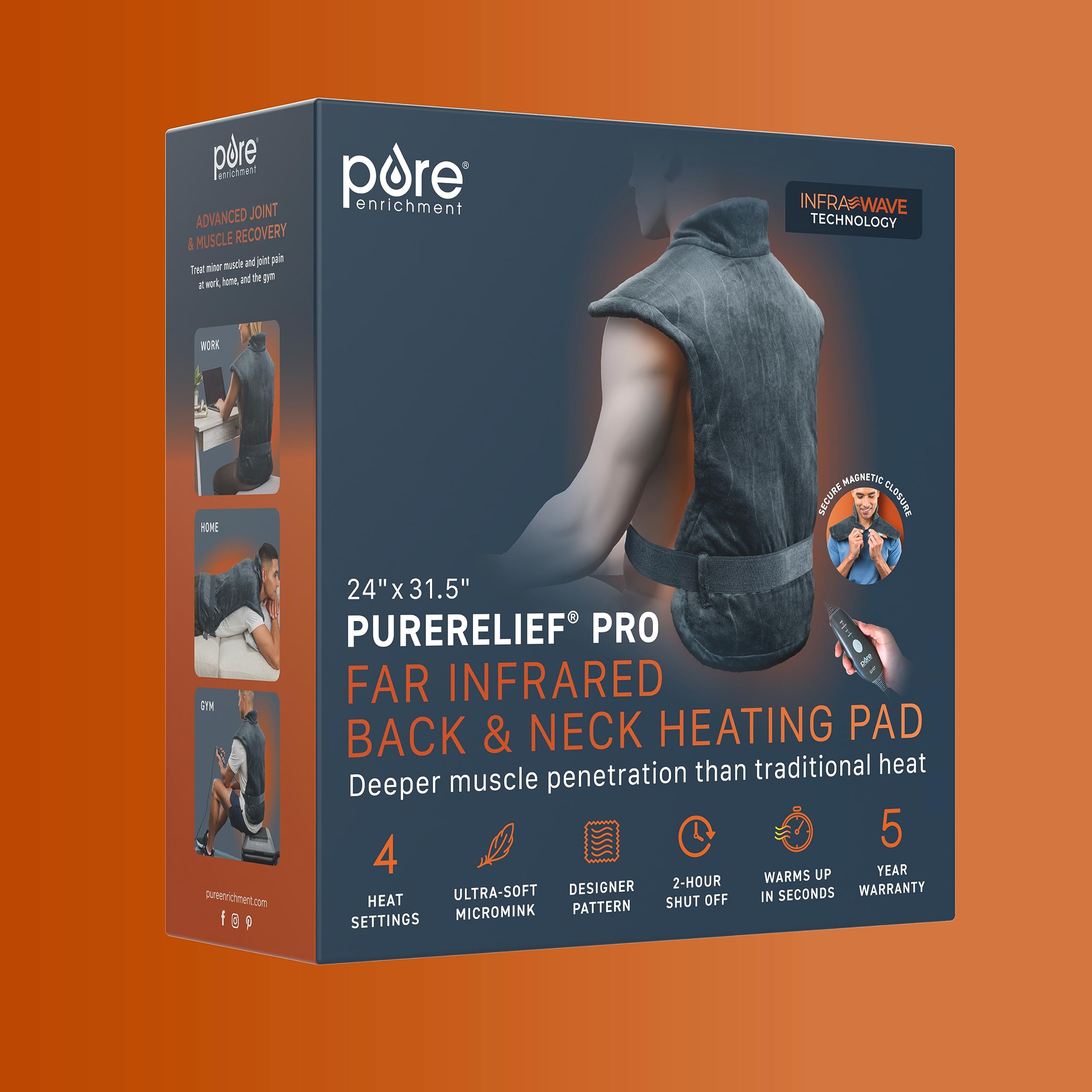 Pure Enrichment PureRelief Pro—etui de rangement et manuel inclus.