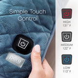 Pure Enrichment WeightedWarmth tissu micromink doux et agréable au toucher.