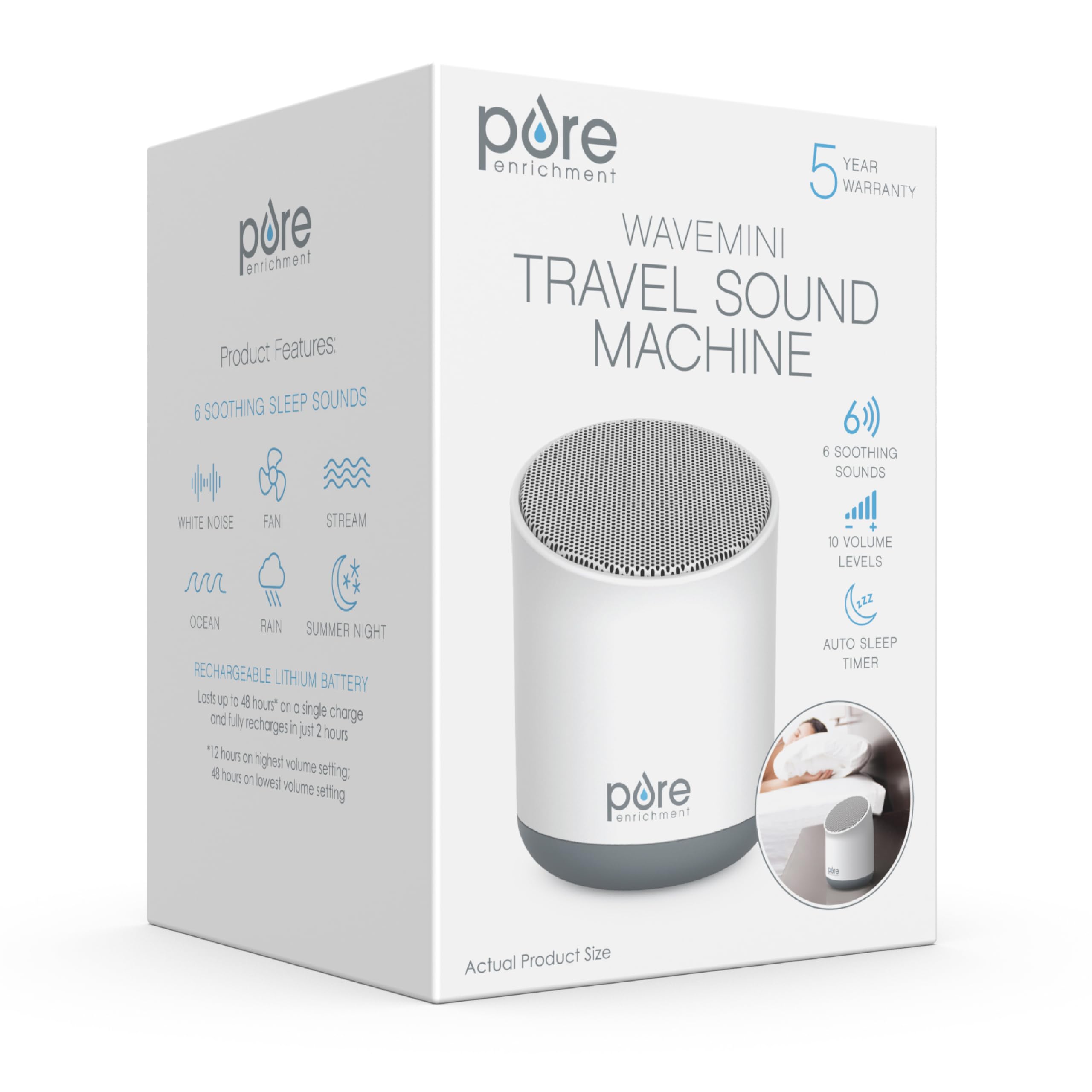 Wave Mini – 10 niveaux de volume réglables