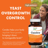 Capsules Pure Essence Candex en dosage quotidien pour le soutien digestif potentiel.