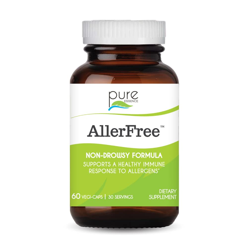 AllerFree Pure Essence Labs dans la bouteille, soutien naturel quotidien contre les allergènes.