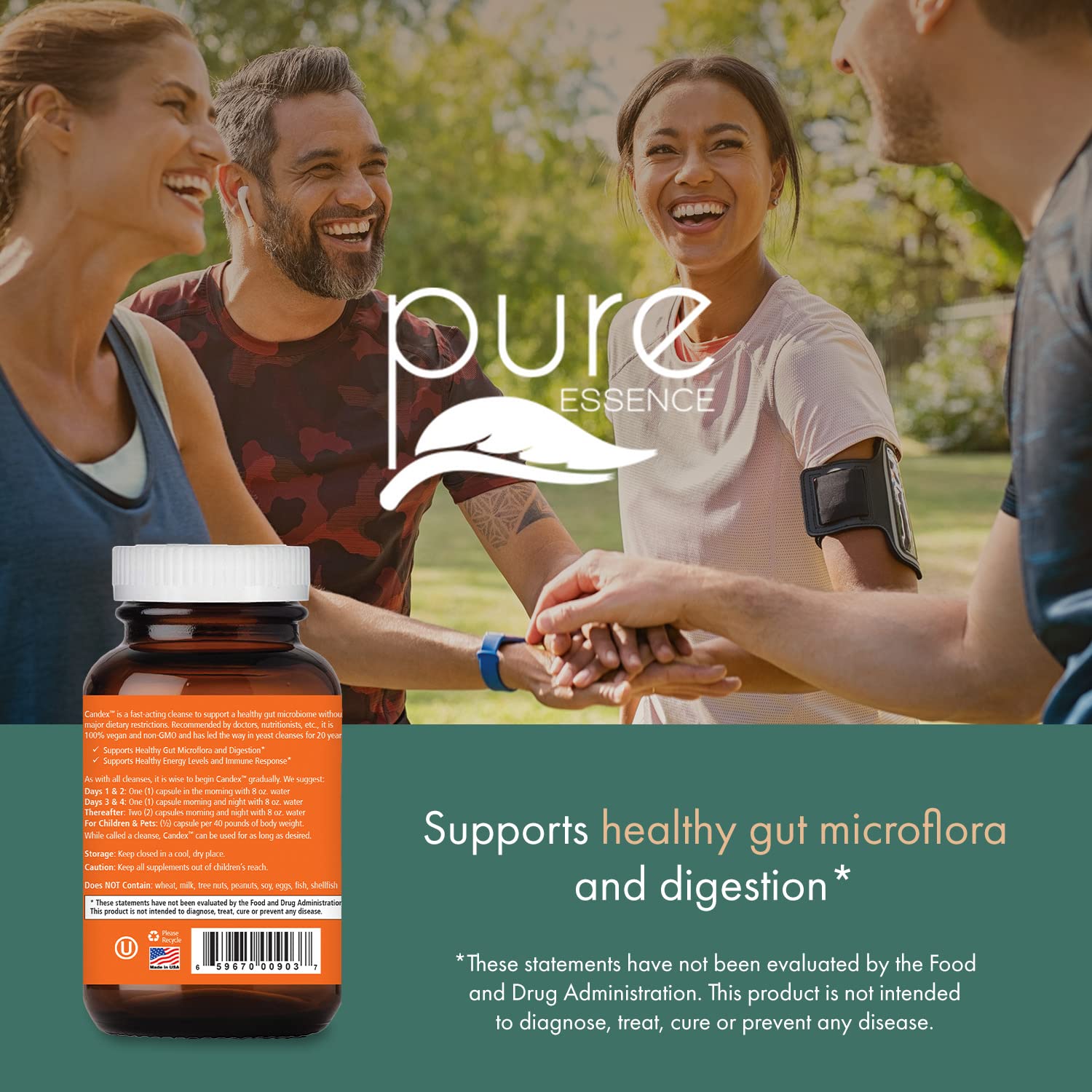 Pure Essence Candex : format 80 capsules pour un usage mensuel pratique.