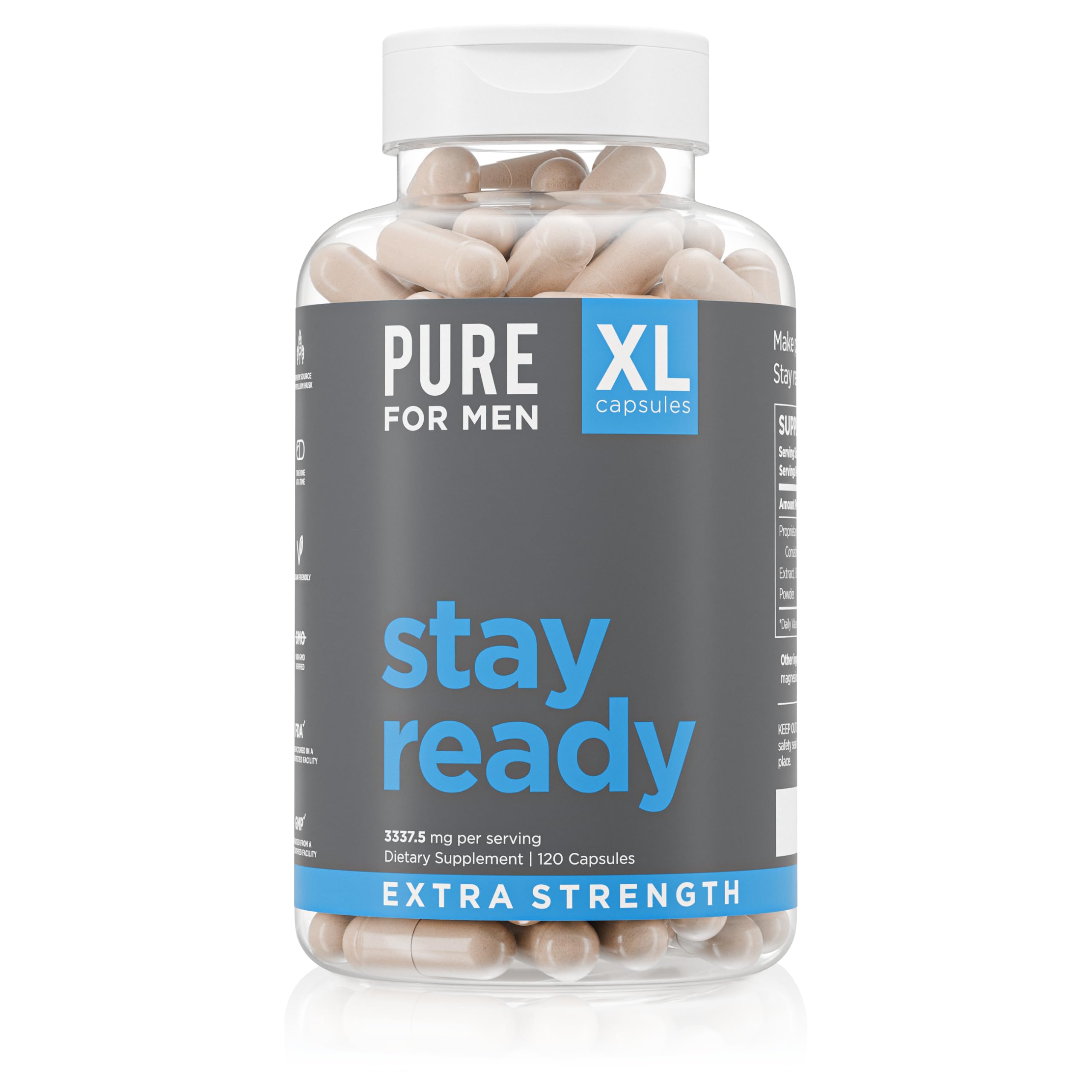 Pure for Men Stay Ready Fiber - bouteille XL prête à l’emploi pour le transit