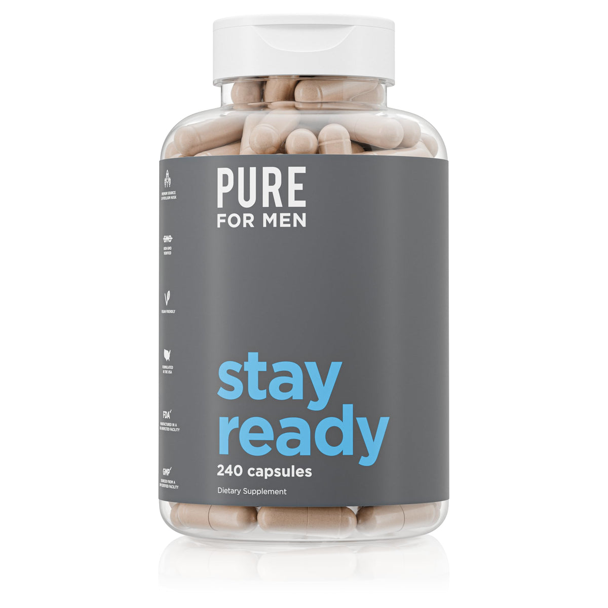 Pure for Men Stay Ready Fiber — Bouteille pratique pour utilisation quotidienne