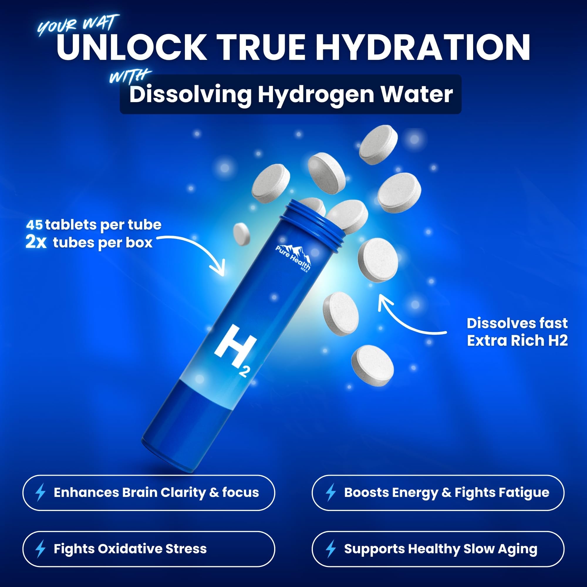 Pure Health Max PHM: énergie naturelle sans caféine ni stimulants.