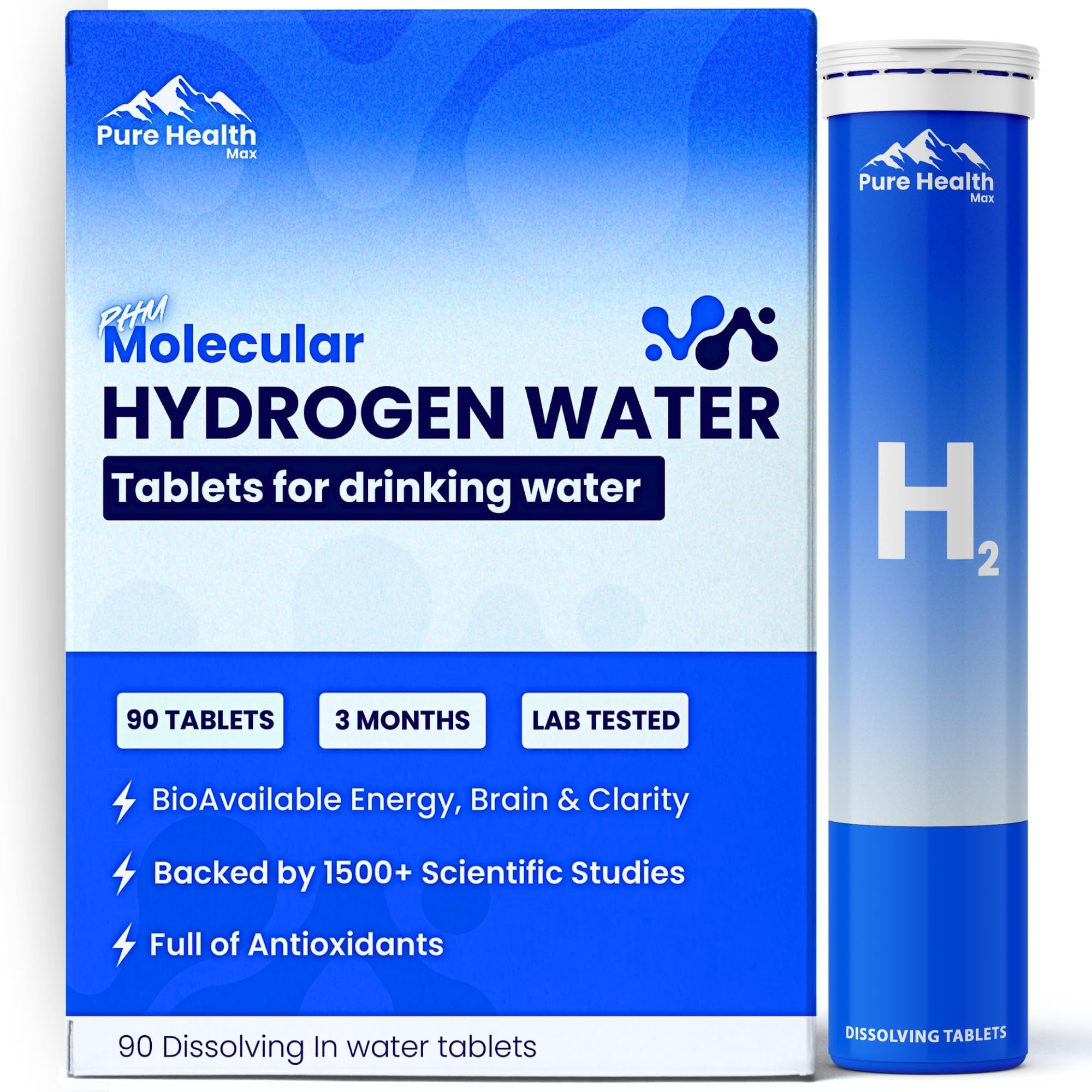 Pure Health Max PHM: tubes d’eau hydrogénée pour hydratation rapide et pratique.