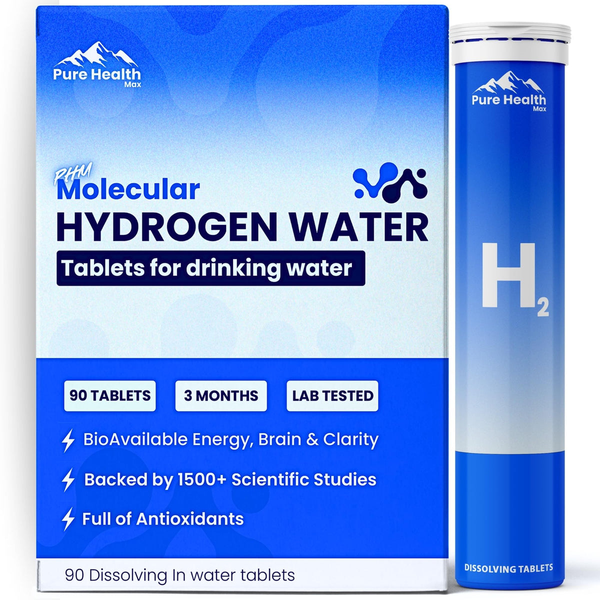 Pure Health Max PHM: tubes d’eau hydrogénée pour hydratation rapide et pratique.