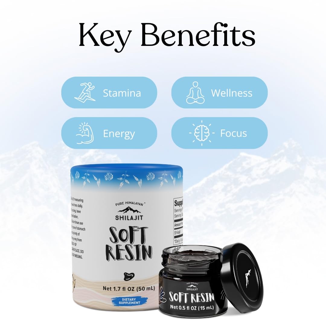 Pure Himalayan Shilajit bocal en verre protégé par la lumière.