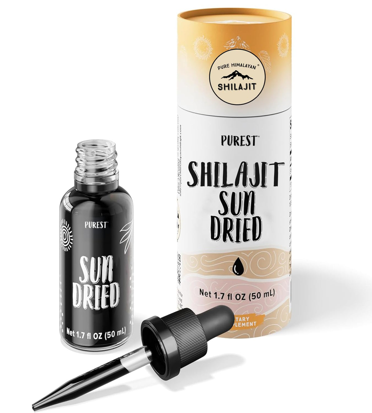 Gouttes Pure Himalayan Shilajit séchées au soleil, pour énergie naturelle et bien-être.