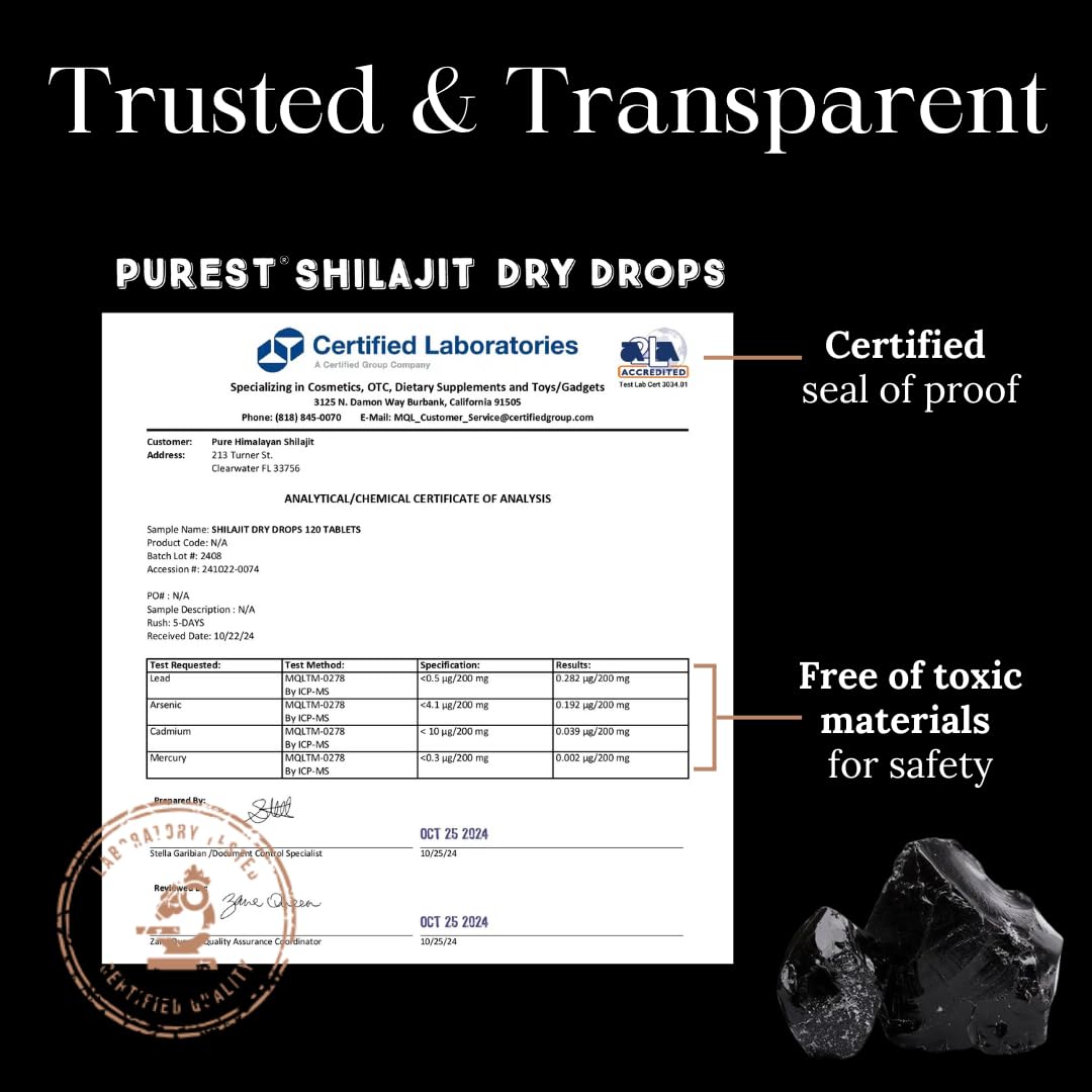 Dosage simple 1–2 gouttes Pure Himalayan Shilajit, pratique et rapide