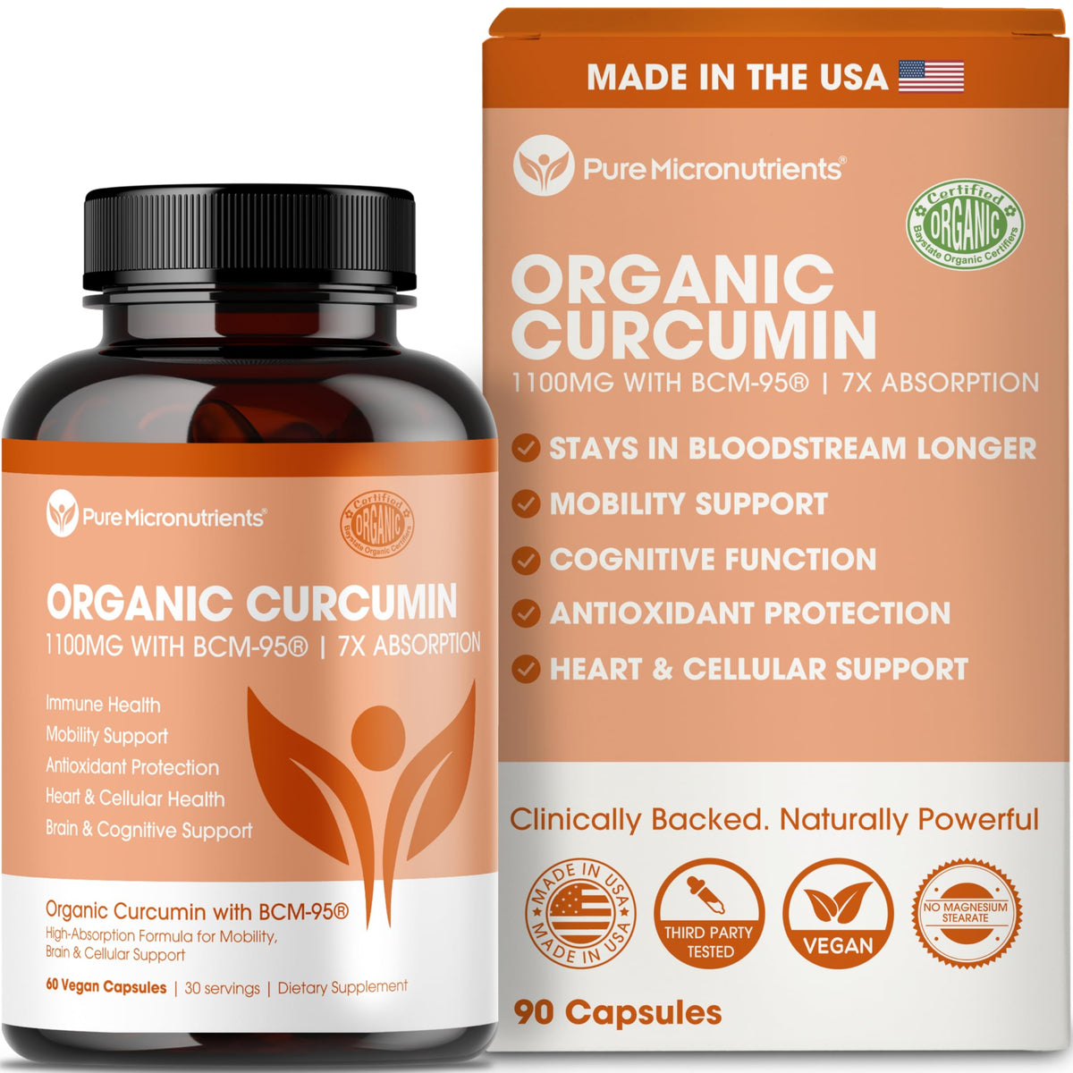 Pure Micronutrients Curcuma Bio – bouteille de gélules pour soutien potentiel quotidien