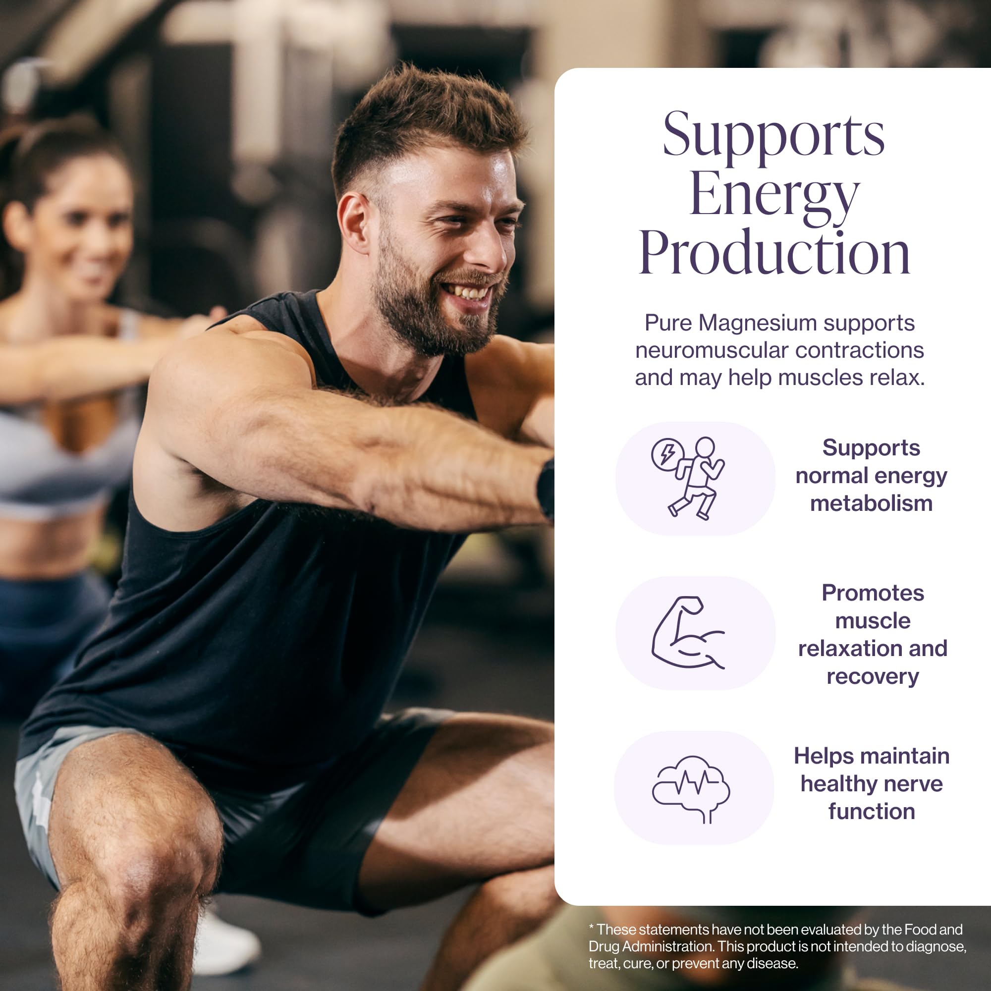 Pure Micronutrients Magnesium Glycinate étiquette lisible pour dosages quotidiens.