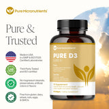 Pure Micronutrients Pure D3 : gélules mini pour une prise quotidienne rapide
