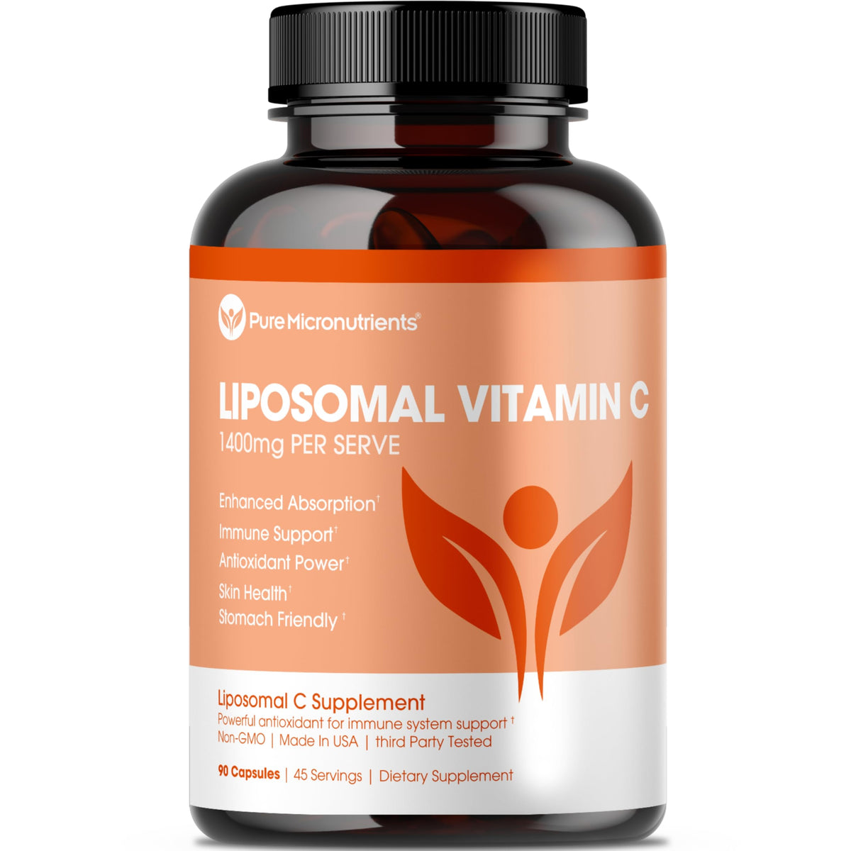 Pure Micronutrients Vitamine C liposomale 1400mg - Bouteille: soutien immunitaire potentiel et absorption élevée