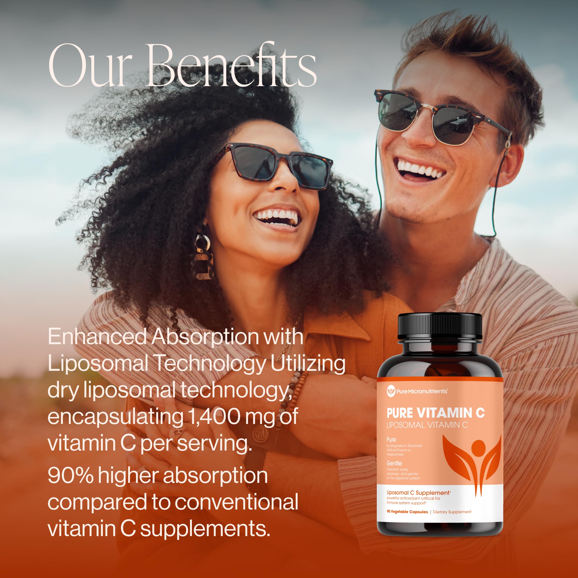 Pure Micronutrients Vitamine C liposomal Emballage doux - Etiquetage lisible pour une utilisation simple