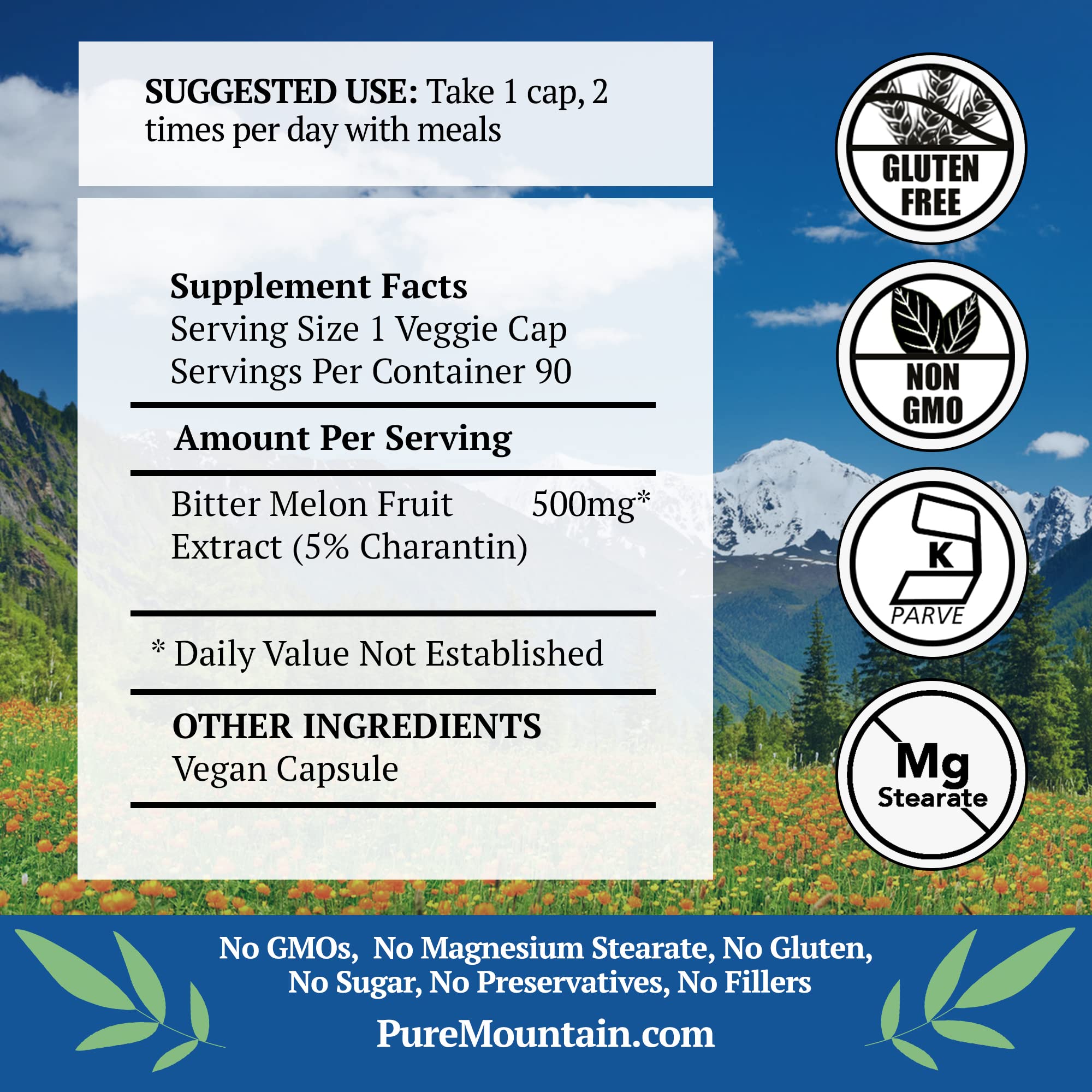 Pure Mountain Botanicals – capsules-melon-amer-en-main, prise simple