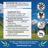 Capsules Gingembre Bio Pure Mountain Botanicals, texture lisse et composition simple.