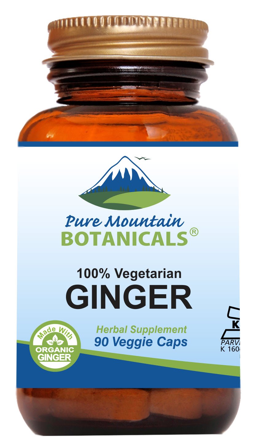 Gelules Gingembre Bio Pure Mountain Botanicals, faciles à ajouter à la routine quotidienne.