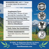 Gouttes stevia Pure Mountain Botanicals dans cafe ou the sans sucre