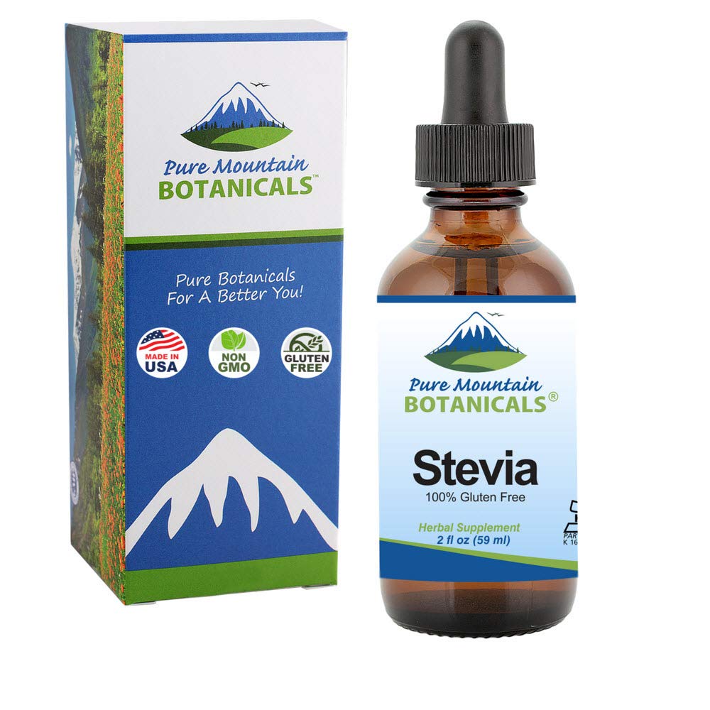 Gouttes stevia Pure Mountain Botanicals sur desserts pour douceur naturelle