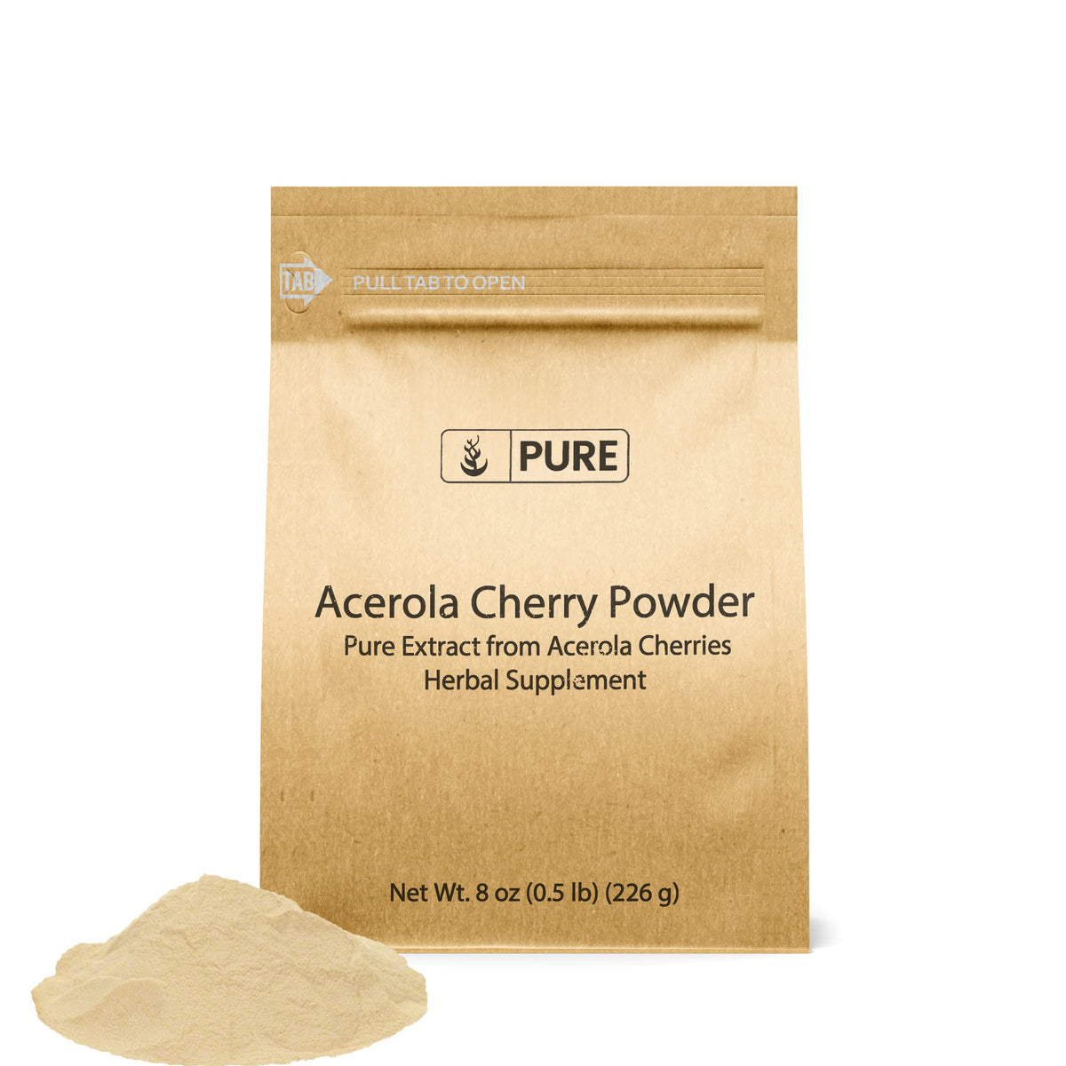 PURE ORIGINAL INGREDIENTS poudre d acérola en bouteille: source naturelle de vitamine C pour vos boissons.