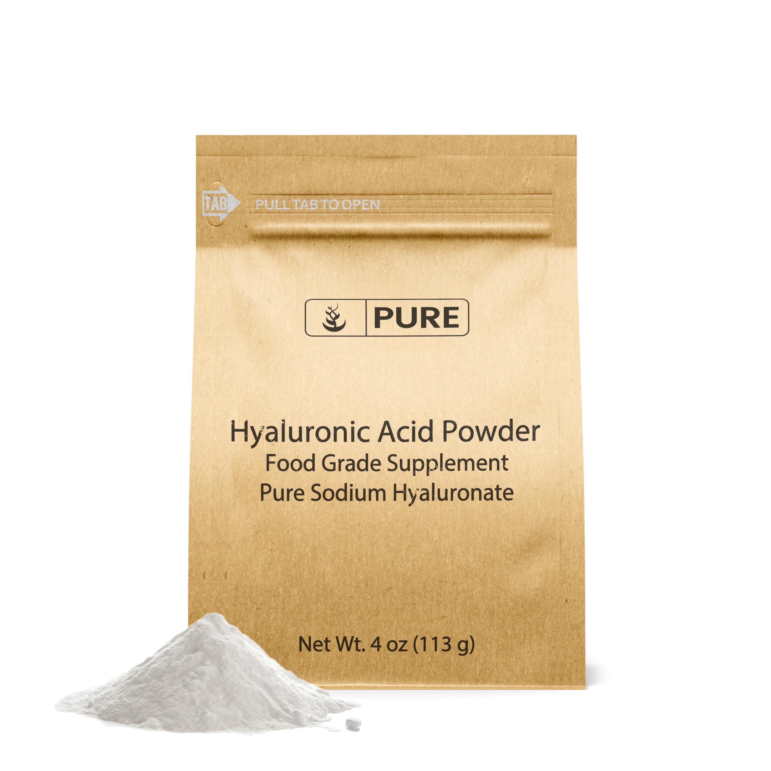 Pure Original Ingredients Acide Hyaluronique Poudre Fine Bocal, prête pour vos soins de peau.