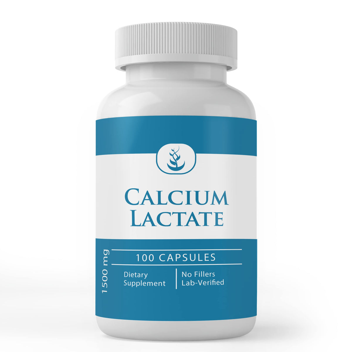 Pure Original Ingredients Calcium Lactate – capsules dans une bouteille, apport naturel en calcium.