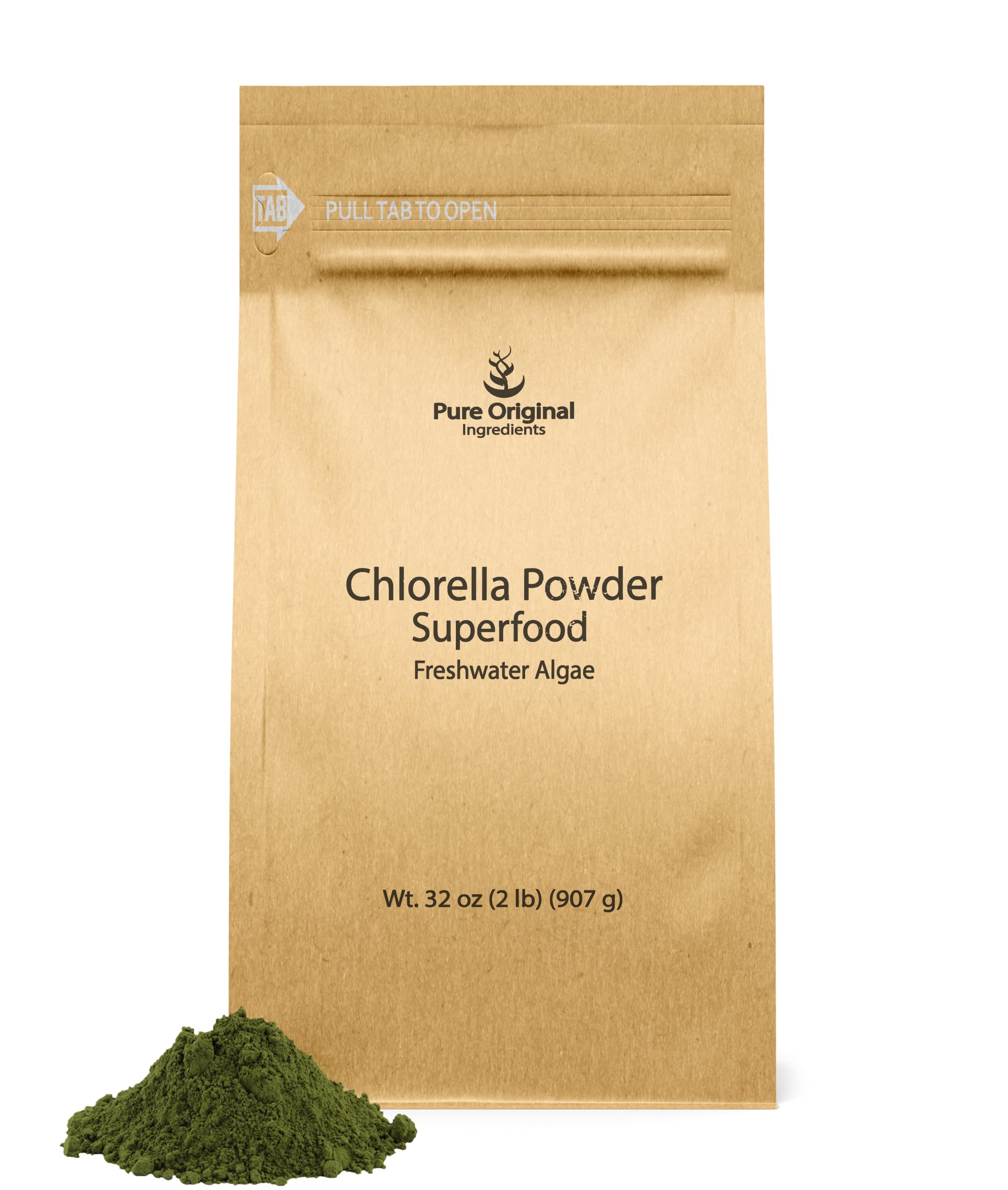 Pure Original Ingredients chlorelle poudre 2lb dans boîte, source naturelle de chlorophylle
