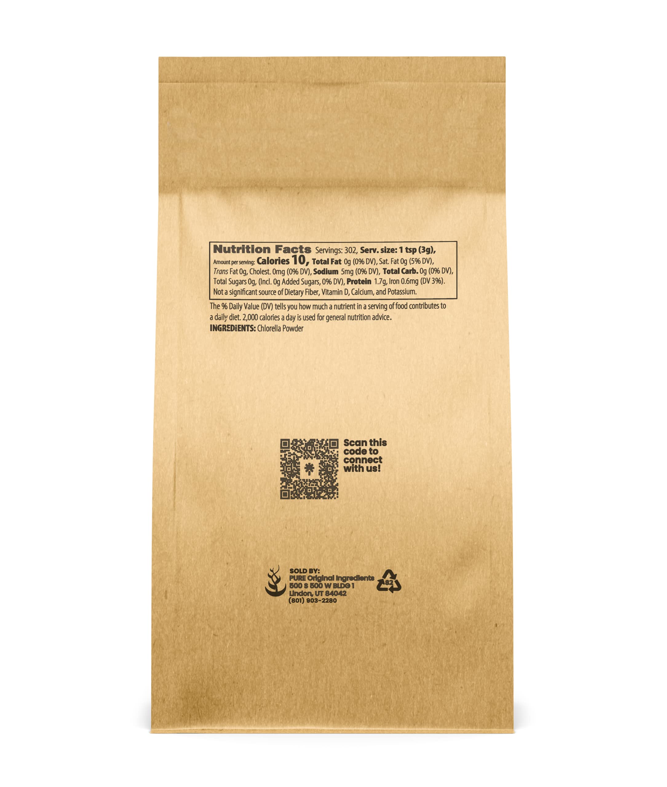 Chlorelle Pure Original Ingredients poudre fine idéale pour smoothies verts