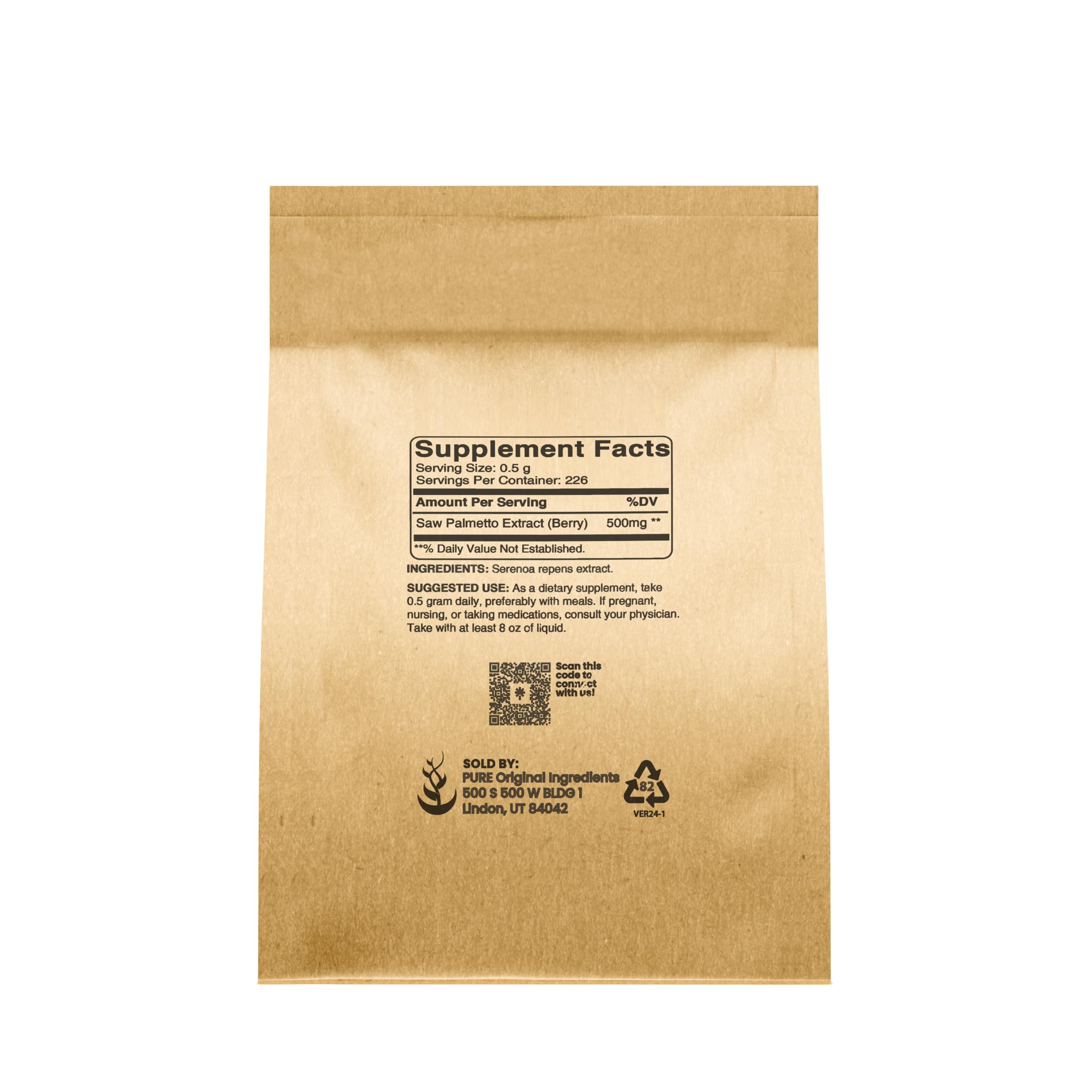 Pure Original Ingredients – Conditionnement dans l’Utah pour traçabilité fiable.