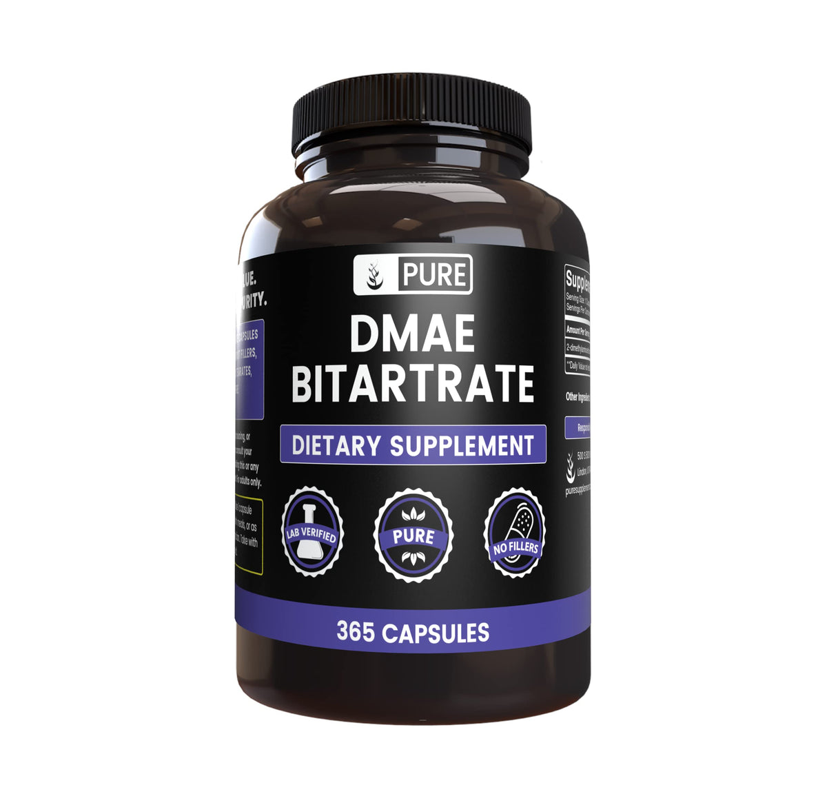 Pure Original Ingredients DMAE Bitartrate capsules, faciles à intégrer dans une routine quotidienne.