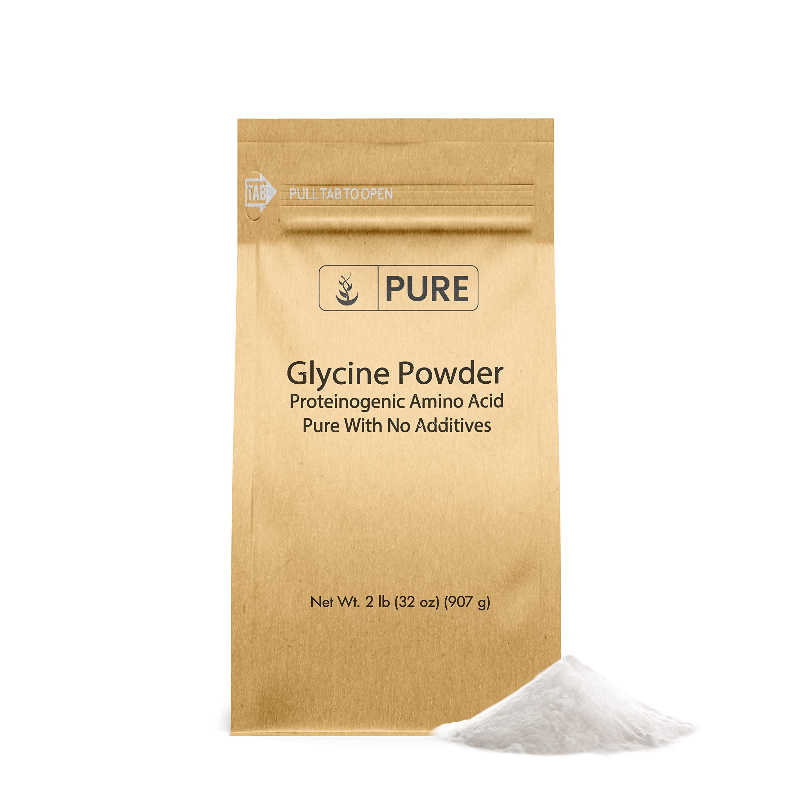 Glycine Pure Original Ingredients en poudre dans un bocal, pureté garantie pour vos préparations.