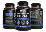 Pure Original Ingredients Magnésium-Citrate bouteille, gros plan sur les capsules et leur pureté.