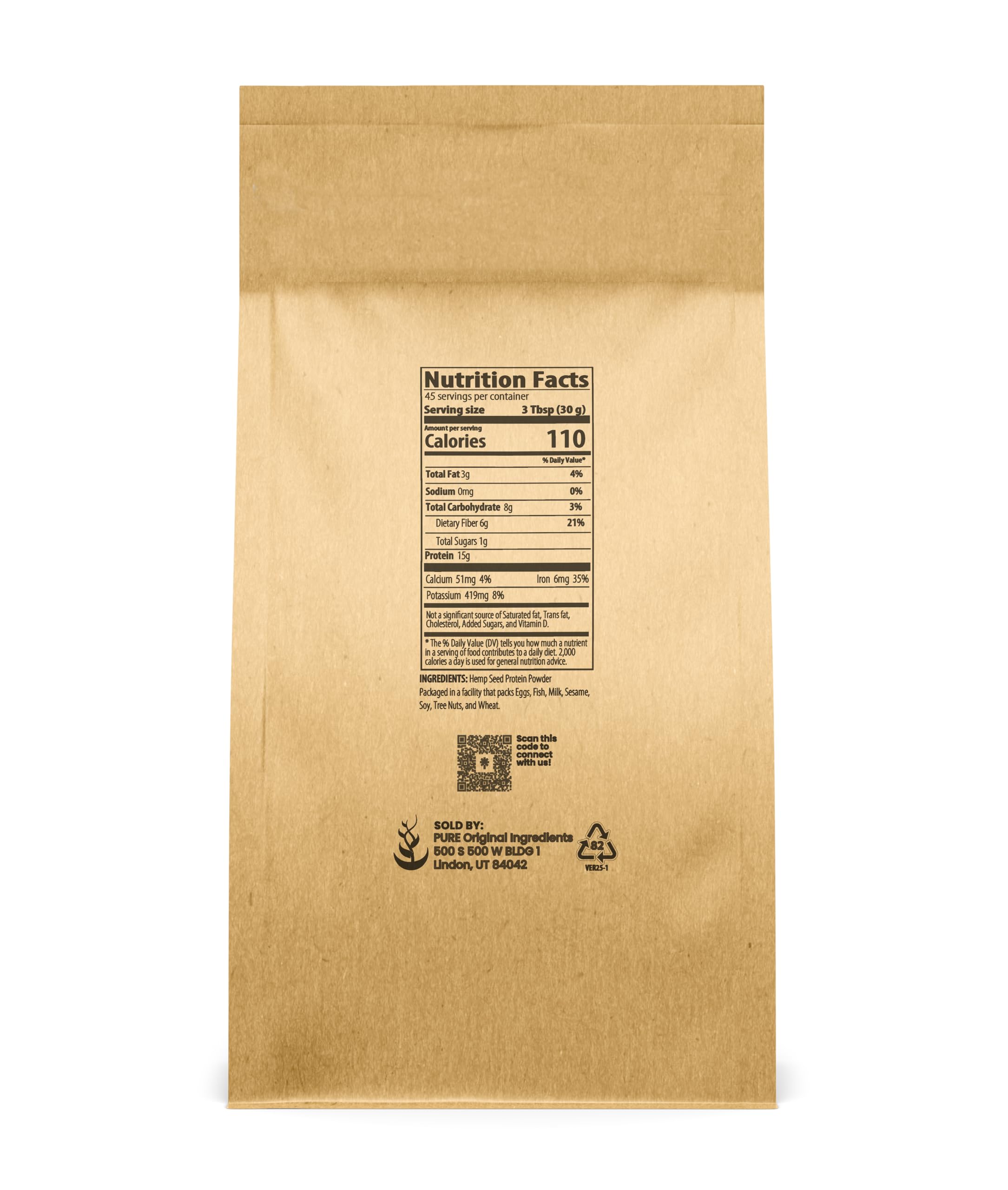 Pelle mesure Pure Original Ingredients, dosage facile de la poudre chanvre pour boissons