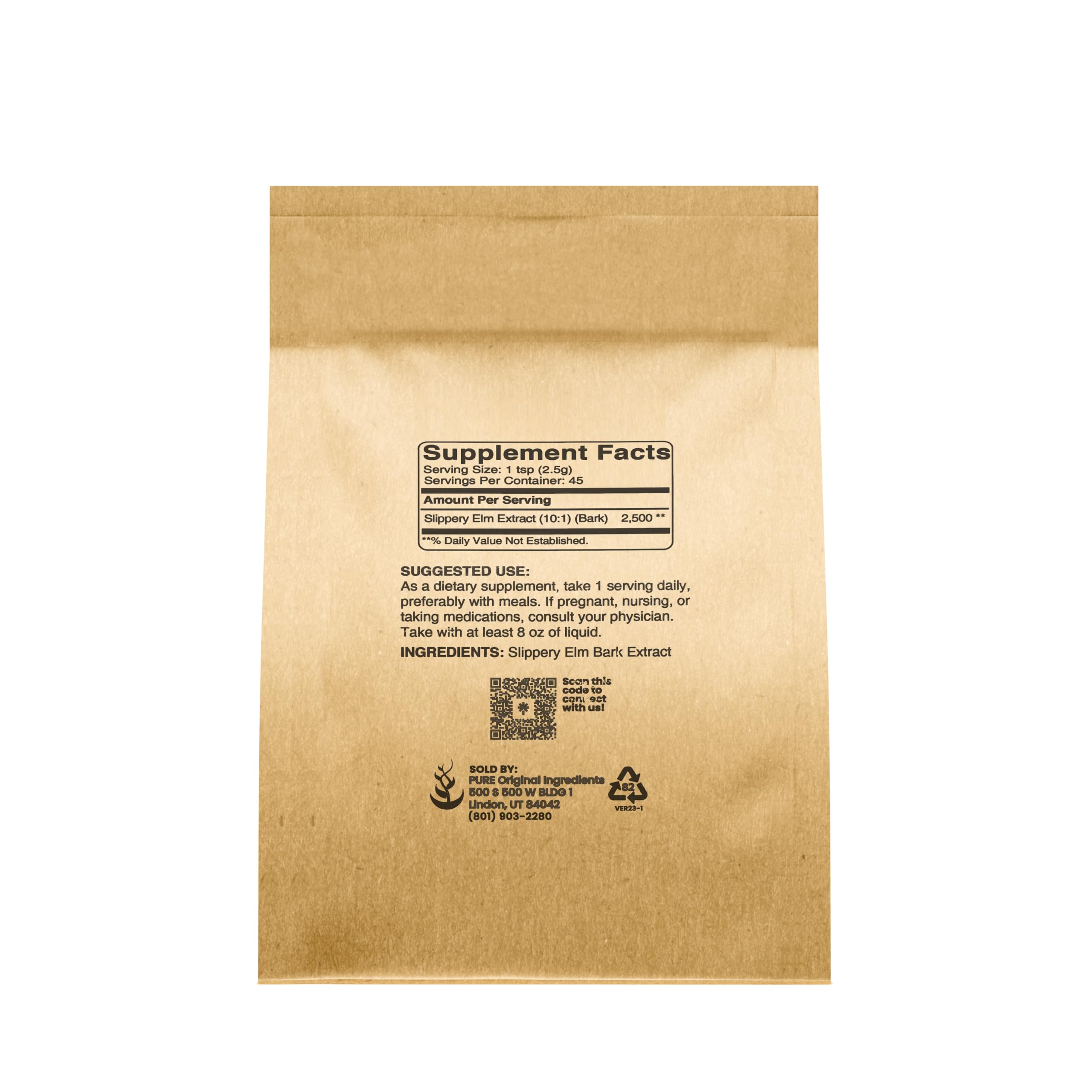 PURE ORIGINAL INGREDIENTS Poudre d’Orme Glissant dans un mélange d’eau chaude prêt à être utilisé
