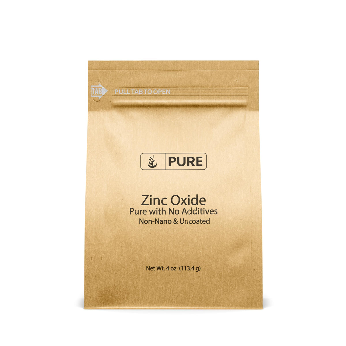 Pure Original Ingredients oxyde de zinc — flacon non-nano prêt à usage topique.