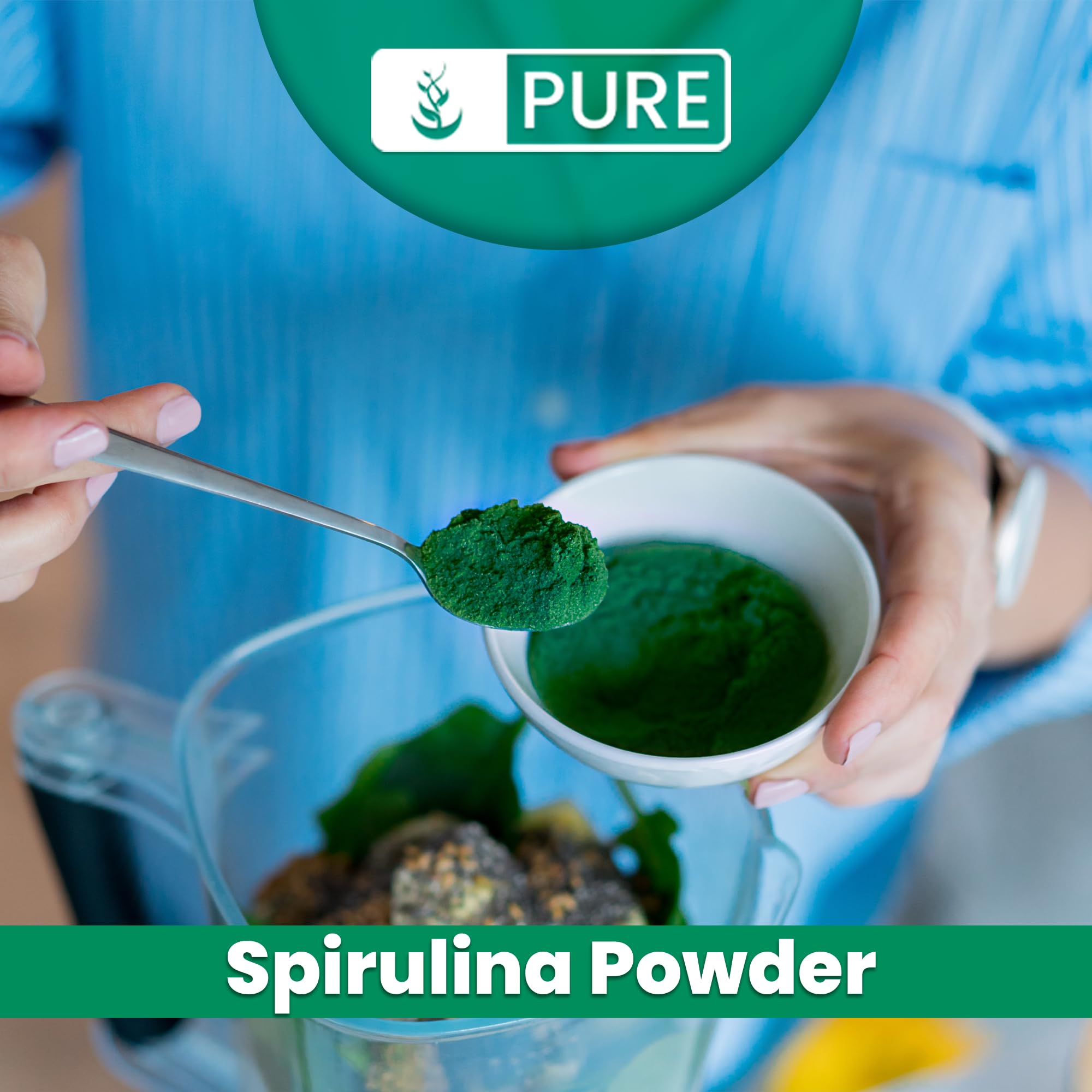 PURE ORIGINAL INGREDIENTS Spiruline Poudre — mélange rapide dans smoothies colorés