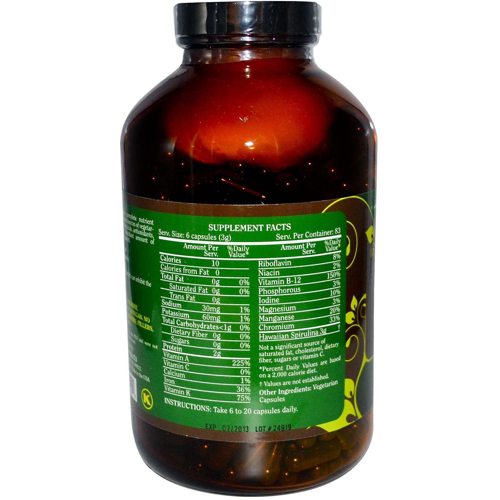 Pure Planet Spiruline 500 mg, flacon pratique pour une routine végétale quotidienne.