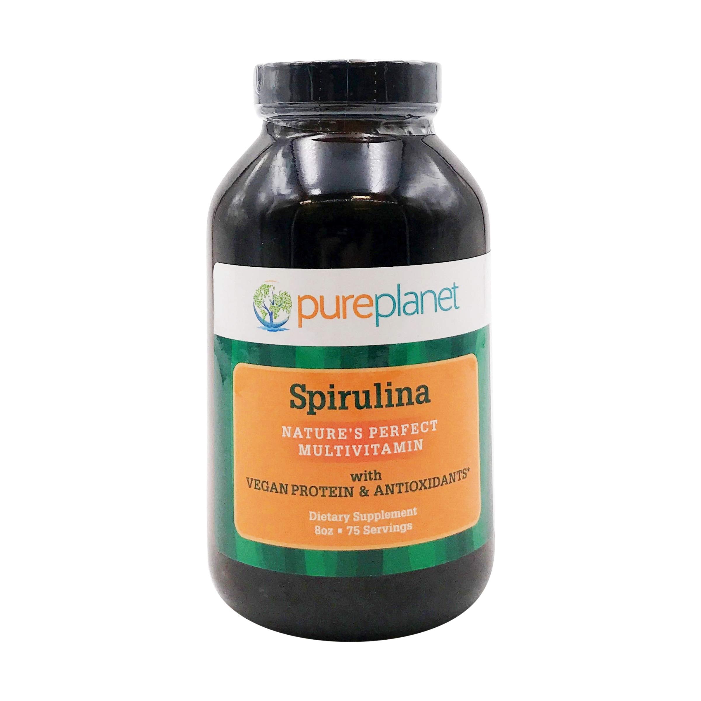 Pure Planet Spiruline Poudre: pot de spiruline prêt pour ajouter aux smoothies riches en protéines