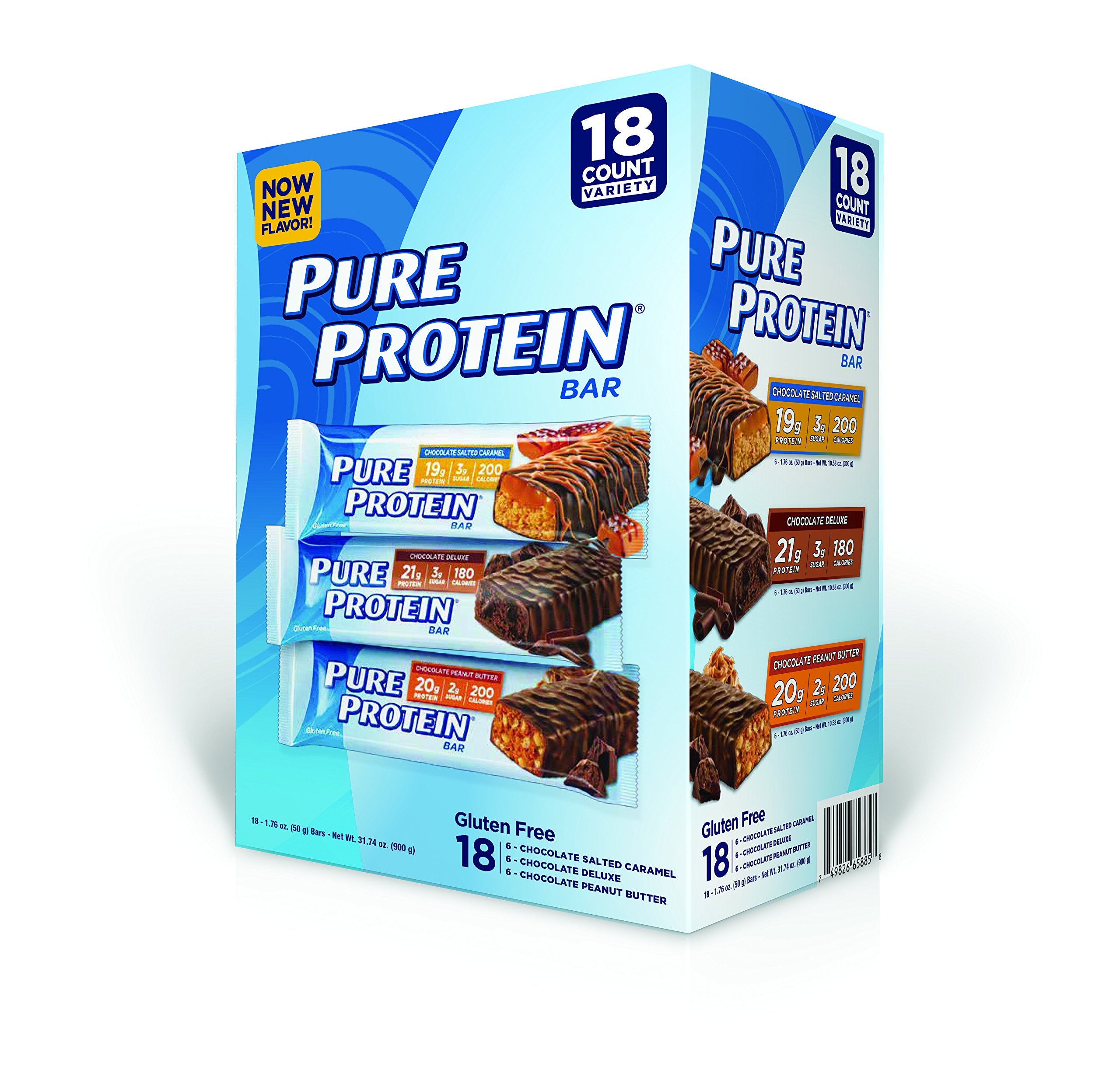 Barre Pure Protein chocolat beurre de cacahuète, idéale comme encas rapide après l’entraînement.