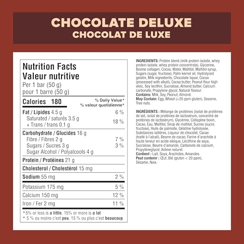 Pure Protein : barre chocolat coupée, texture gourmande prête à déguster.